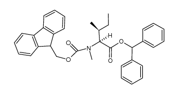 N-Fmoc-N-methyl-L-isoleucine benzhydryl ester结构式