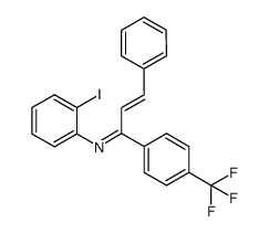 N-(2-iodophenyl)-3-phenyl-1-(4-(trifluoromethyl)phenyl)prop-2-en-1-imine结构式