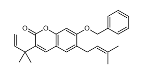 3-(2-methylbut-3-en-2-yl)-6-(3-methylbut-2-enyl)-7-phenylmethoxychromen-2-one Structure