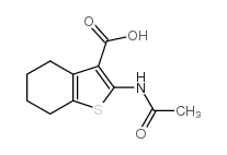 2-乙酰基氨基-4,5,6,7-四氢苯并[b]噻吩-3-羧酸结构式