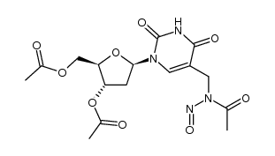 3',5'-di-O-acetyl-5-(N-nitroso)acetamidomethyl-2'-desoxyuridine结构式