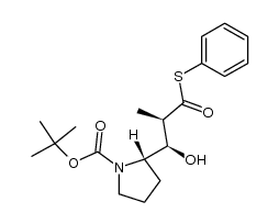 (S)-tert-butyl 2-((1R,2R)-1-hydroxy-2-methyl-3-oxo-3-(phenylthio)propyl)pyrrolidine-1-carboxylate结构式