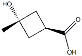 cis-3-hydroxy-3-methylcyclobutanecarboxylic acid Structure
