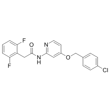 N-[4-[(4-氯苯基)甲氧基]-2-吡啶基]-2,6-二氟苯乙酰胺结构式