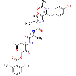 乙酰基-酪氨酰-缬氨酰-丙氨酰-天冬氨酰-2,6-二甲基苄氧基甲酮结构式