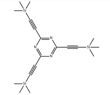 2,4,6-Tris((trimethylsilyl)ethynyl)-1,3,5-triazine Structure