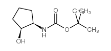 反式-1-BOC-(2-羟基环戊胺)结构式