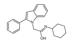 N-cyclohexyl-2-(2-phenylindol-1-yl)acetamide结构式