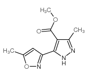 3-甲基-5-(5-甲基异噁唑-3-基)-1H-吡唑-4-羧酸甲酯结构式