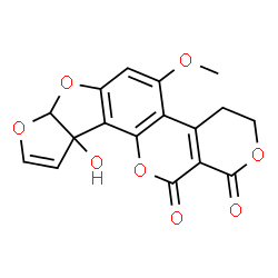 3,4,7a,10a-Tetrahydro-10a-hydroxy-5-methoxy-1H,12H-furo[3',2':4,5]furo[2,3-h]pyrano[3,4-c][1]benzopyran-1,12-dione结构式