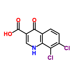 7,8-二氯-1,4-二氢-4-氧代-3-喹啉羧酸结构式