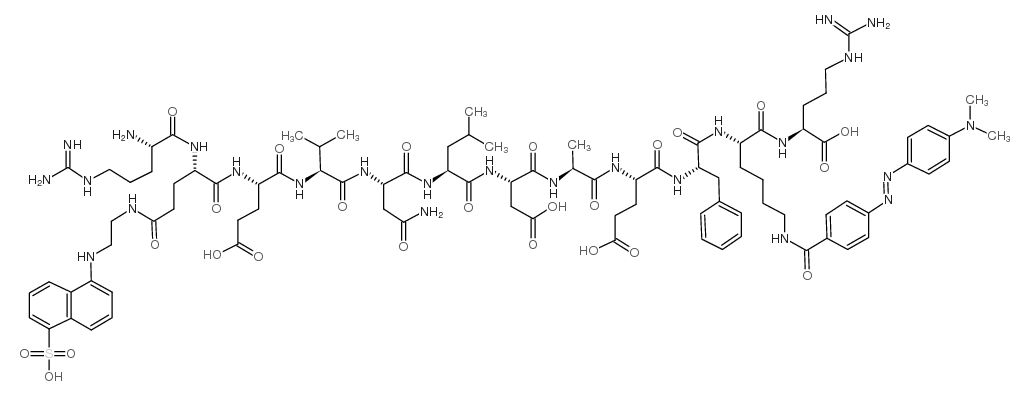 Arg-Glu(EDANS)-(Asn670,Leu671)-Amyloid β/A4 Protein Precursor770 (668-675)-Lys(DABCYL)-Arg trifluoroacetate salt Structure