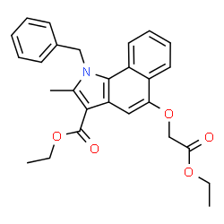ETHYL 1-BENZYL-5-(2-ETHOXY-2-OXOETHOXY)-2-METHYL-1H-BENZO[G]INDOLE-3-CARBOXYLATE结构式