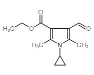 1-环丙基-4-甲酰基-2,5-二甲基-1H-吡咯-3-羧酸乙酯结构式