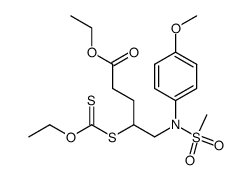 ethyl 4-((ethoxycarbonothioyl)thio)-5-(N-(4-methoxyphenyl)methylsulfonamido)pentanoate结构式