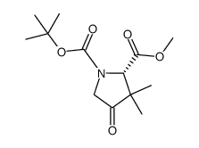 1-叔丁基 2-甲基(2S)-3,3-二甲基-4-氧代吡咯烷-1,2-二羧酸酯结构式