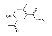 4-Acetyl-2-(dimethyl-λ4-sulfanylidene)-5-oxo-hex-3-enoic acid ethyl ester Structure