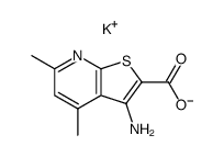 3-amino-4,6-dimethyl-thieno[2,3-b]pyridine-2-carboxylic acid, potassium salt结构式