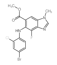 5-(4-溴苯氨基)-4-氟-1-甲基-1H-苯甲酸甲酯[D]咪唑-6-羧酸盐结构式