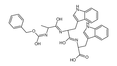 (2S)-3-(1H-indol-3-yl)-2-[[(2S)-3-(1H-indol-3-yl)-2-[[(2S)-2-(phenylmethoxycarbonylamino)propanoyl]amino]propanoyl]amino]propanoic acid Structure