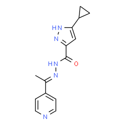 (E)-3-cyclopropyl-N-(1-(pyridin-4-yl)ethylidene)-1H-pyrazole-5-carbohydrazide结构式