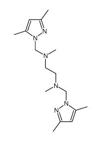 N,N'-bis(3,5-dimethylpyrazol-1-ylmethyl)-N,N'-dimethyl-1,2-ethanediamine结构式