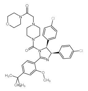 2-[4-[2-(4-tert-butyl-2-ethoxyphenyl)-4,5-bis(4-chlorophenyl)-4,5-dihydroimidazole-1-carbonyl]piperazin-1-yl]-1-morpholin-4-ylethanone Structure