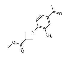 1-(4-乙酰基-2-氨基苯基)-氮杂丁烷-3-羧酸甲酯结构式