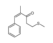 2-methyl-5-methylsulfanyl-1-phenylpent-1-en-3-one结构式