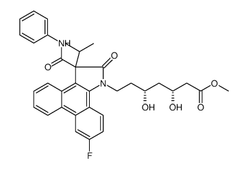 1H-Dibenz[e,g]indole-1-heptanoic acid, 9-fluoro-2,3-dihydro-β,δ-dihydroxy-3-(1-methylethyl)-2-oxo-3-[(phenylamino)carbonyl]-, methyl ester, (βR,δR) Structure