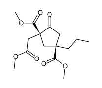 cis-2,4-bis(methoxycarbonyl)-2-(2-methoxy-2-oxoethyl)-4-propylcyclopentanone Structure