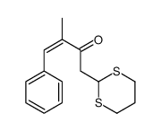 1-(1,3-dithian-2-yl)-3-methyl-4-phenylbut-3-en-2-one Structure