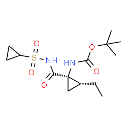tert-Butyl ((1R,2R)-1-{[(cyclopropylsulfonyl)amino]carbonyl}-2-ethylcyclopropyl)carbamate Structure