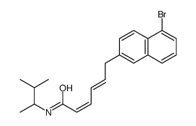(2E,4E)-6-(5-bromonaphthalen-2-yl)-N-(3-methylbutan-2-yl)hexa-2,4-dienamide结构式