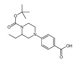 4-[3-ethyl-4-[(2-methylpropan-2-yl)oxycarbonyl]piperazin-1-yl]benzoic acid结构式