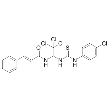 (2E)-3-苯基-N-[2,2,2-三氯-1-[[[(4-氯苯基)氨基]硫代甲酰基]氨基]乙基]-2-丙烯酰胺结构式