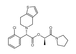 (1R)-1-methyl-2-oxo-2-tetrahydro-1H-pyrrolylethyl (2S)-α-5-(4,5,6,7-tetrahydro[3,2-c]thienopyridyl)-2-chlorophenylacetate结构式