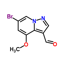 6-溴-4-甲基吡唑并[1,5-a]吡啶-3-甲醛结构式