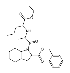 (2S,3AS,7AS)-1-[2-[乙氧基羰基-(S)-胺基]-(S)-丙酰基八氢吲哚-2-羧酸苄酯]结构式