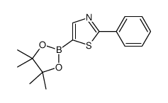 2-苯基-5-(4,4,5,5-四甲基-1,3,2-二氧硼杂环戊烷-2-基)噻唑结构式