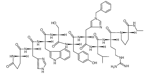 (Des-Gly10,D-Ser4,D-His(Bzl)6,Pro-NHEt9)-LHRH acetate salt结构式