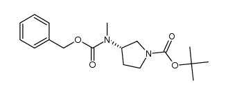 tert-butyl (S)-3-(N-benzyloxycarbonyl-N-methylamino)pyrrolidine-1-carboxylate Structure
