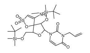 1-[(6R,8R,9R)-4-amino-9-[tert-butyl(dimethyl)silyl]oxy-6-[[tert-butyl(dimethyl)silyl]oxymethyl]-2,2-dioxo-1,7-dioxa-2λ6-thiaspiro[4.4]non-3-en-8-yl]-3-prop-2-enylpyrimidine-2,4-dione结构式