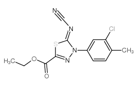 ETHYL 4-(3-CHLORO-4-METHYLPHENYL)-5-CYANAMIDE-4,5-DIHYDRO-1,3,4-THIADIAZOLE-2-CARBOXYLATE结构式
