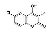 6-氯-4-羟基-3-甲基-2H-1-苯并吡喃-2-酮结构式
