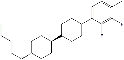 2,3-Difluoro-1-methyl-4-[(trans,trans)-4'-pentyl[1,1'-bicyclohexyl]-4-yl]benzene Structure