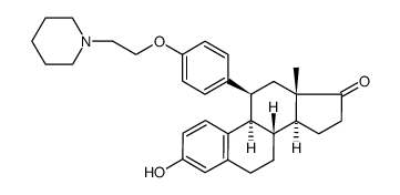 3-hydroxy-11β-(4-(2-(1-piperidinyl)ethoxy)phenyl)-estra-1,3,5(10)-trien-17-one Structure