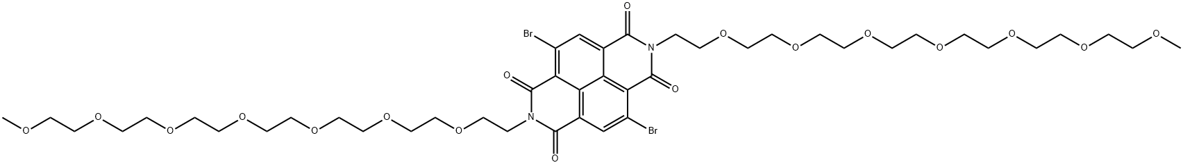 4,9-二溴-2,7-二(2,5,8,11,14,17,20-七氧杂二十二烷-22-基)苯并[LMN][3,8]菲咯啉-1,3,6,8(2H,7H)-四酮结构式