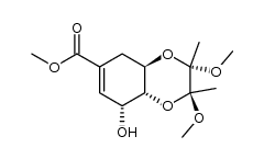 methyl (1R,3S,4S,6R,7R)-7-hydroxy-3,4-dimethyl-3,4-dimethoxy-2,5-dioxabicyclo[4.4.0]dec-8-ene-9-carboxylate Structure