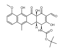 tert-butyl ((1S,4aS,12aS)-3-formyl-2,4a,6-trihydroxy-7-methoxy-11-methyl-4,5-dioxo-1,4,4a,5,12,12a-hexahydrotetracen-1-yl)carbamate Structure